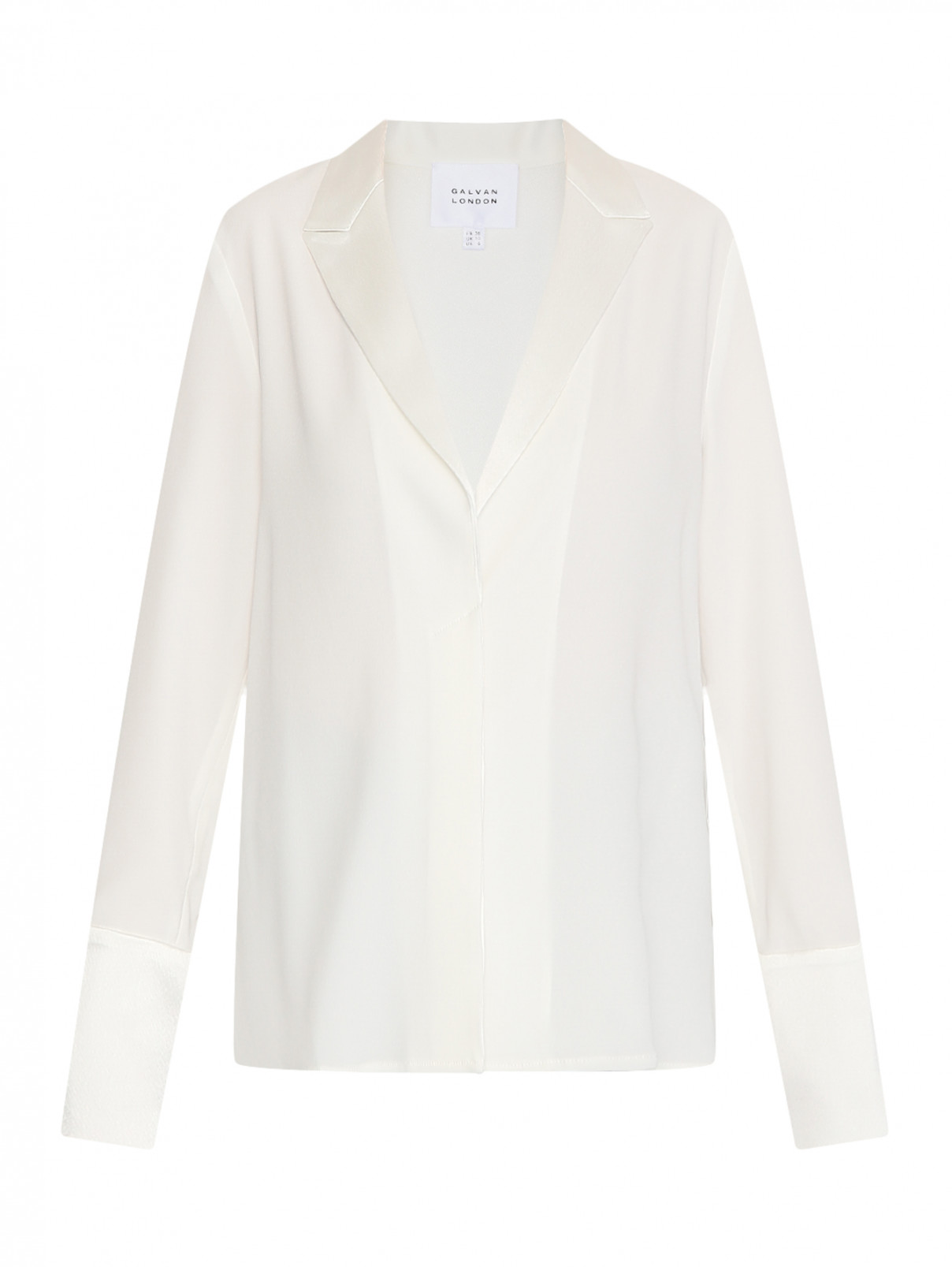 Блуза с манжетами Galvan London  –  Общий вид  – Цвет:  Белый