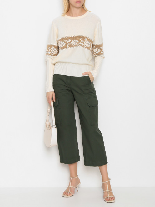 Брюки из хлопка с накладными карманами  Weekend Max Mara - МодельОбщийВид