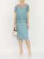 Платье из шелка с кружевной отделкой и аппликацией Luisa Spagnoli  –  МодельОбщийВид