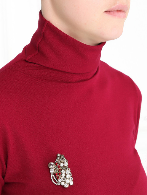 Брошь из металла декорированная кристаллами Ermanno Scervino - МодельВерхНиз
