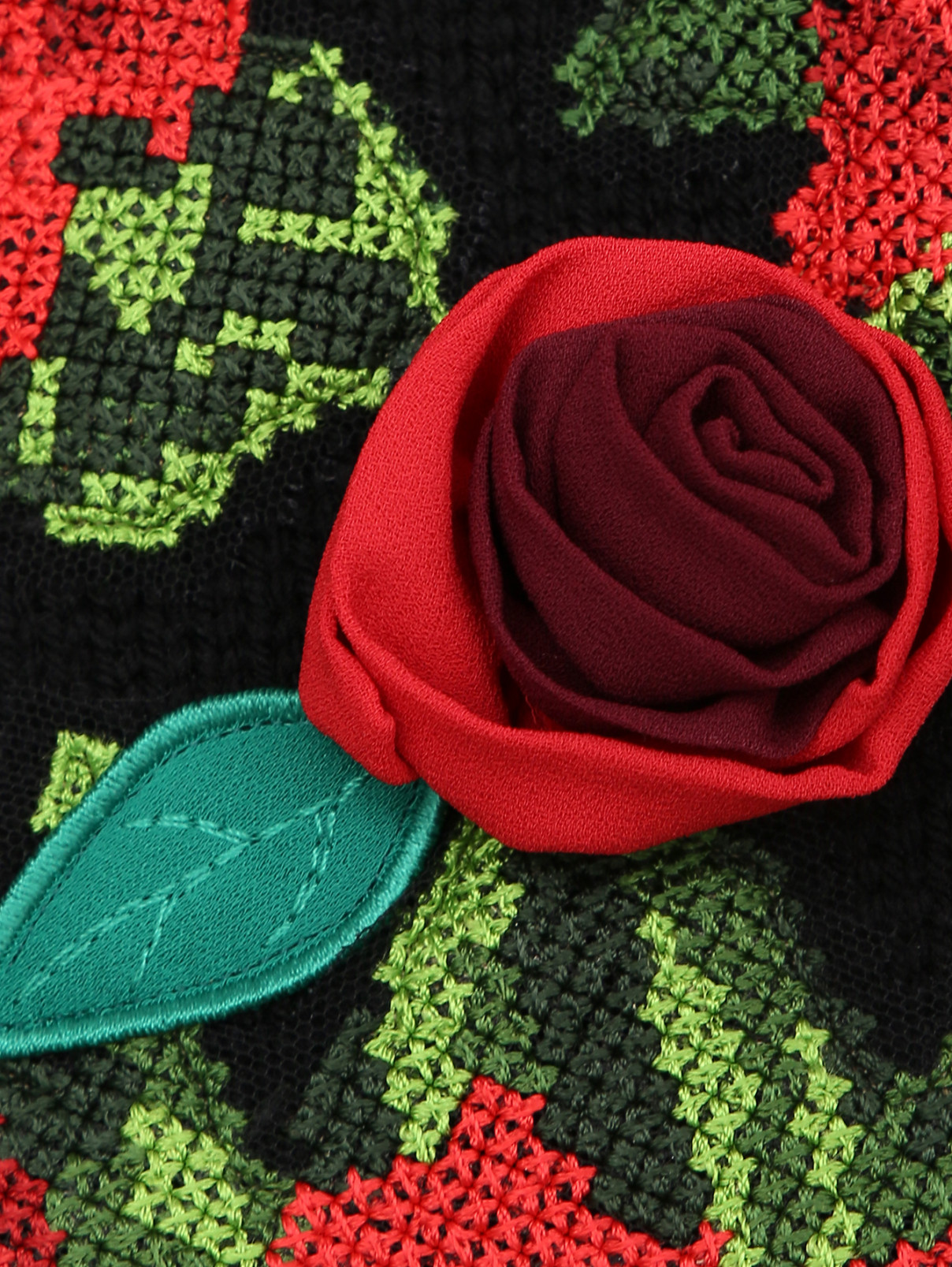 Шерстяной джемпер с аппликацией Dolce & Gabbana  –  Деталь  – Цвет:  Черный