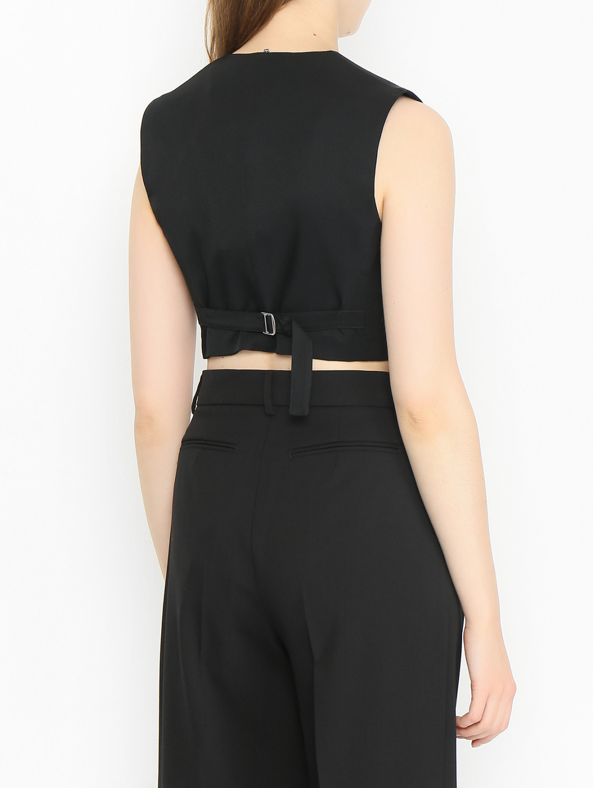 Укороченный жилет Sportmax  –  МодельВерхНиз1  – Цвет:  Черный