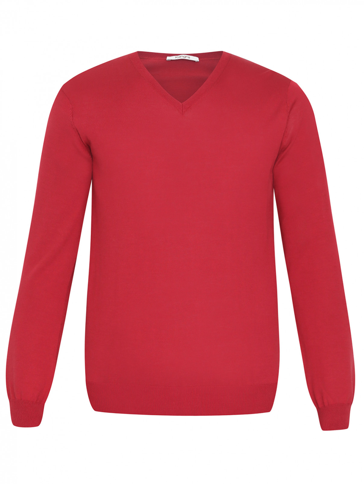 Джемпер из шелка и хлопка Kangra Cashmere  –  Общий вид  – Цвет:  Красный