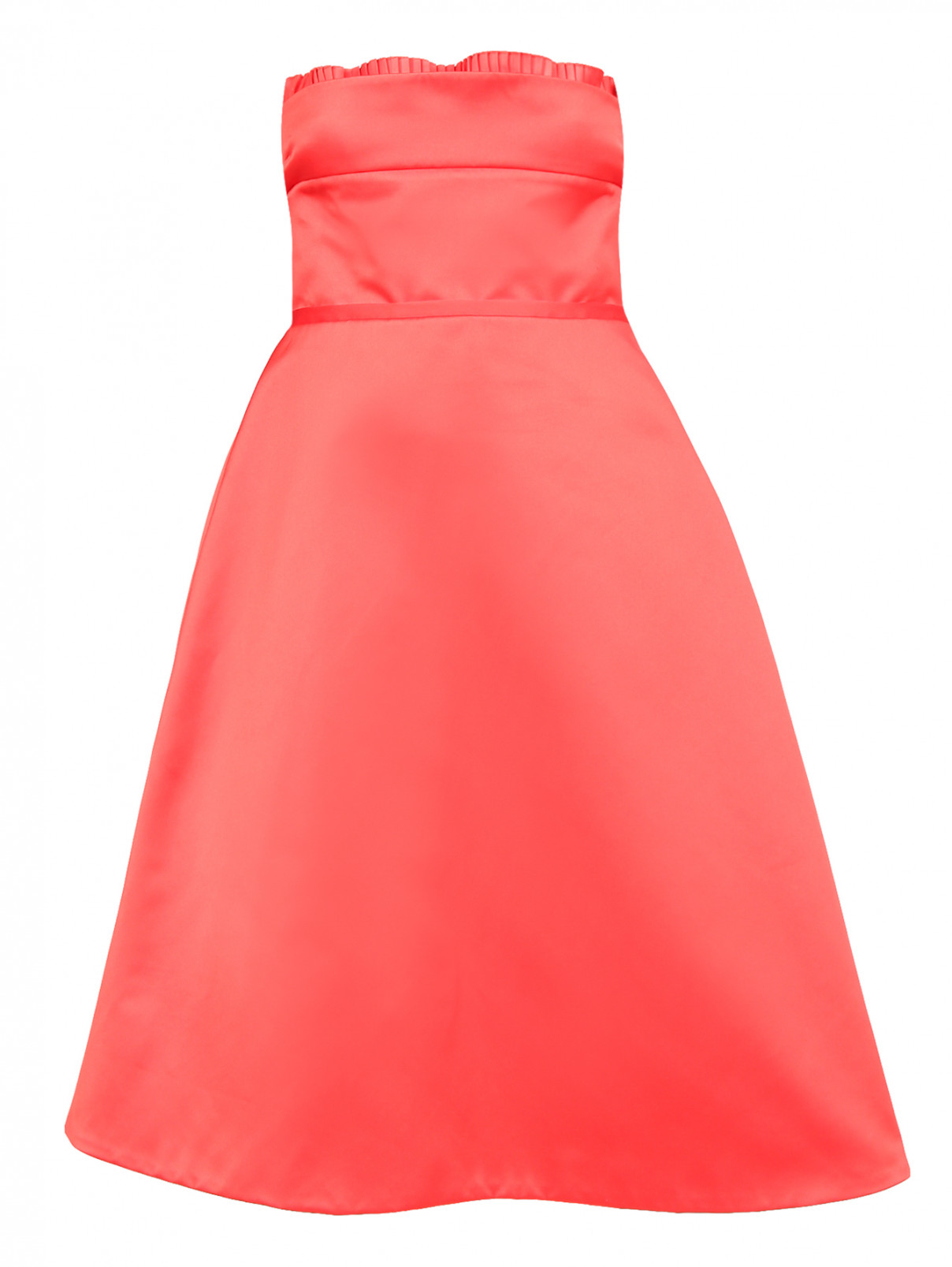 Платье-миди с открытой спиной Rochas  –  Общий вид  – Цвет:  Красный