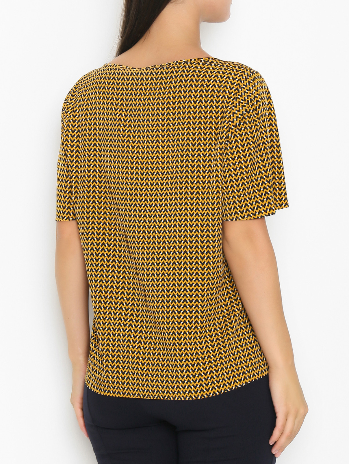 Блуза с графичным узором Persona by Marina Rinaldi  –  МодельВерхНиз1  – Цвет:  Оранжевый