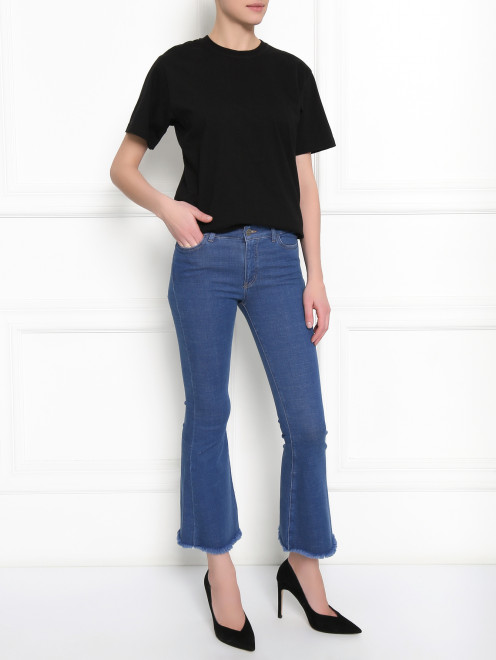 Расклешенные укороченные джинсы из эластичного денима M.i.h Jeans - МодельОбщийВид