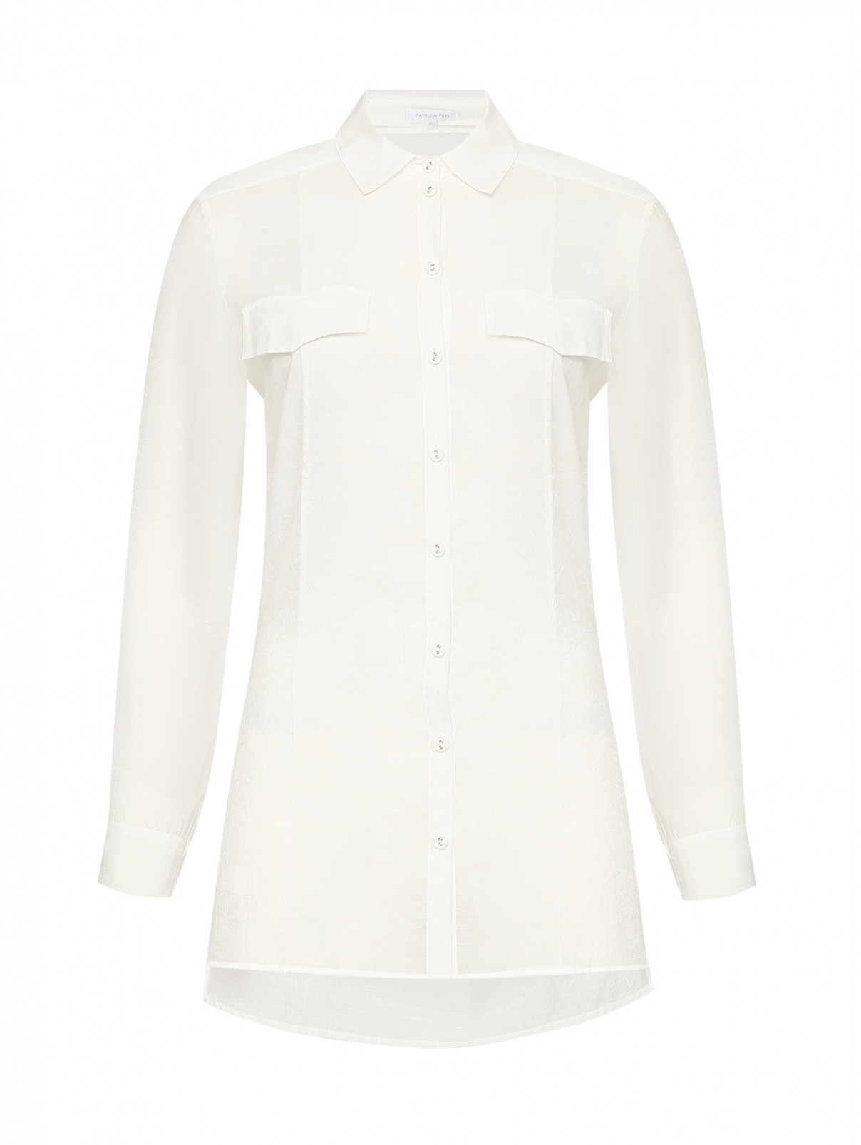 Блуза свободного кроя с вырезом на спине Patrizia Pepe  –  Общий вид  – Цвет:  Белый