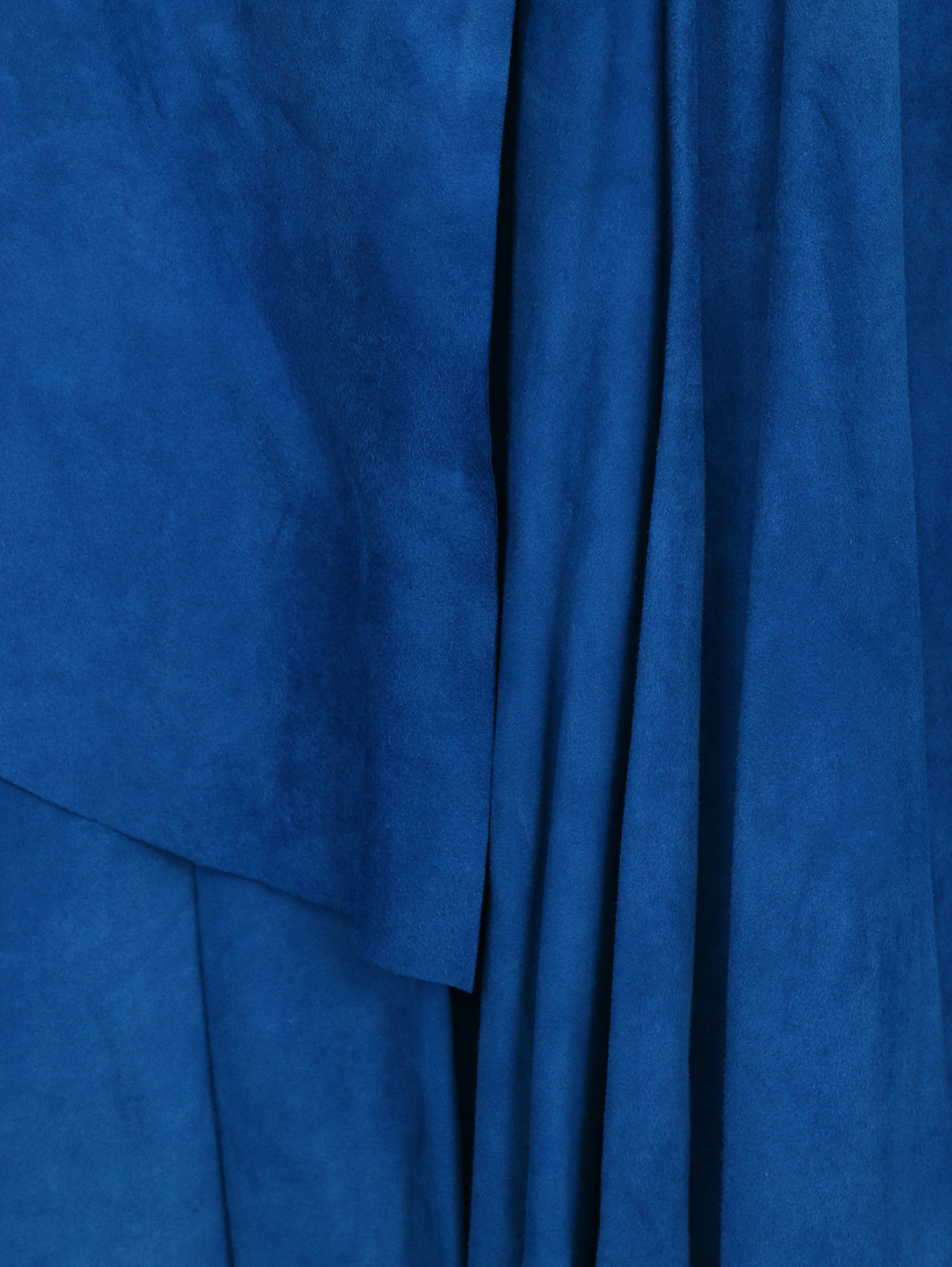 Юбка-мини из замши ассиметричного кроя DROMe  –  Деталь  – Цвет:  Синий