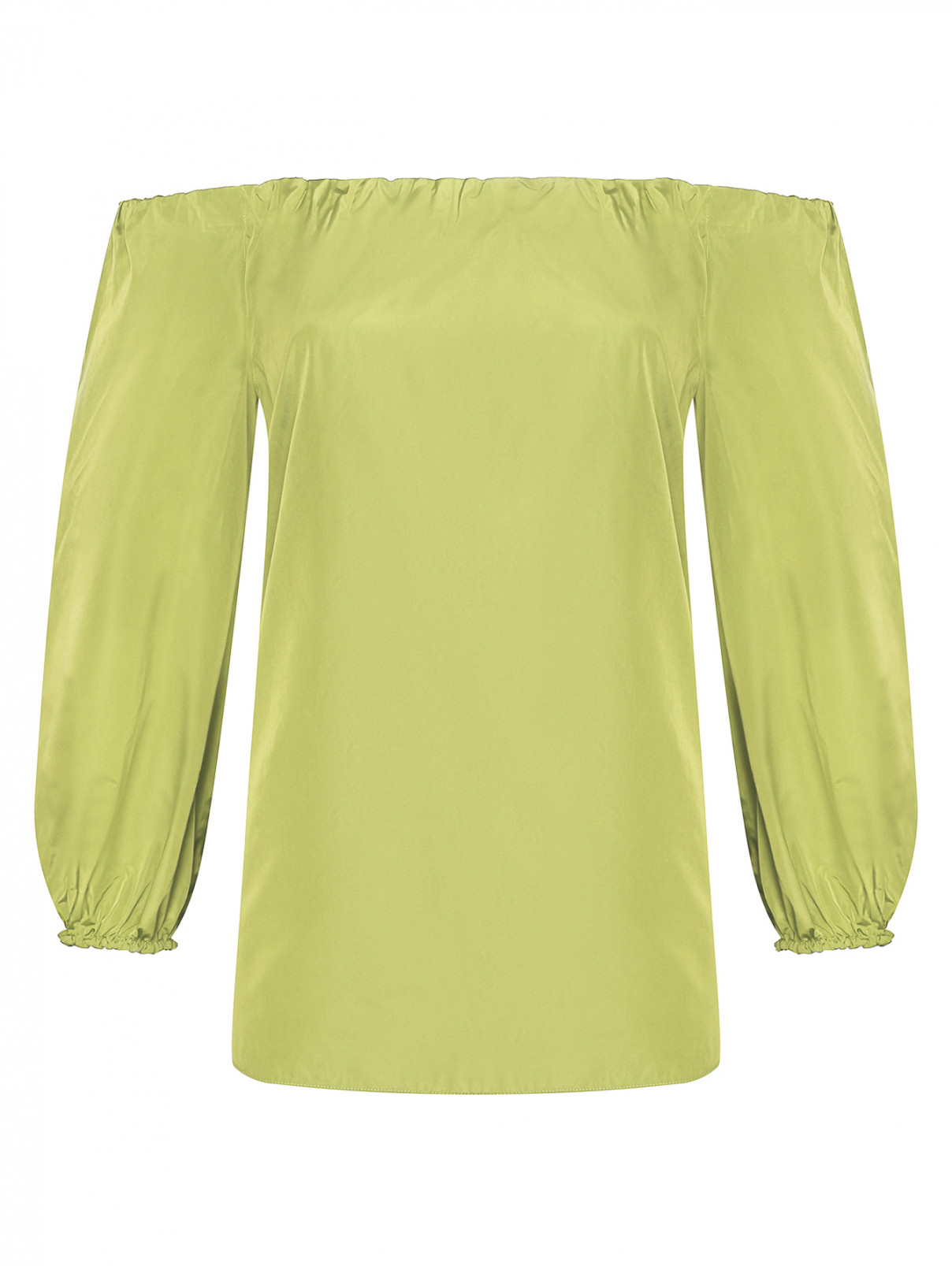 Блуза свободного кроя с рукавами-буффами Max Mara  –  Общий вид  – Цвет:  Зеленый