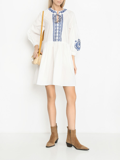 Платье из хлопка с вышивкой Weekend Max Mara - МодельОбщийВид