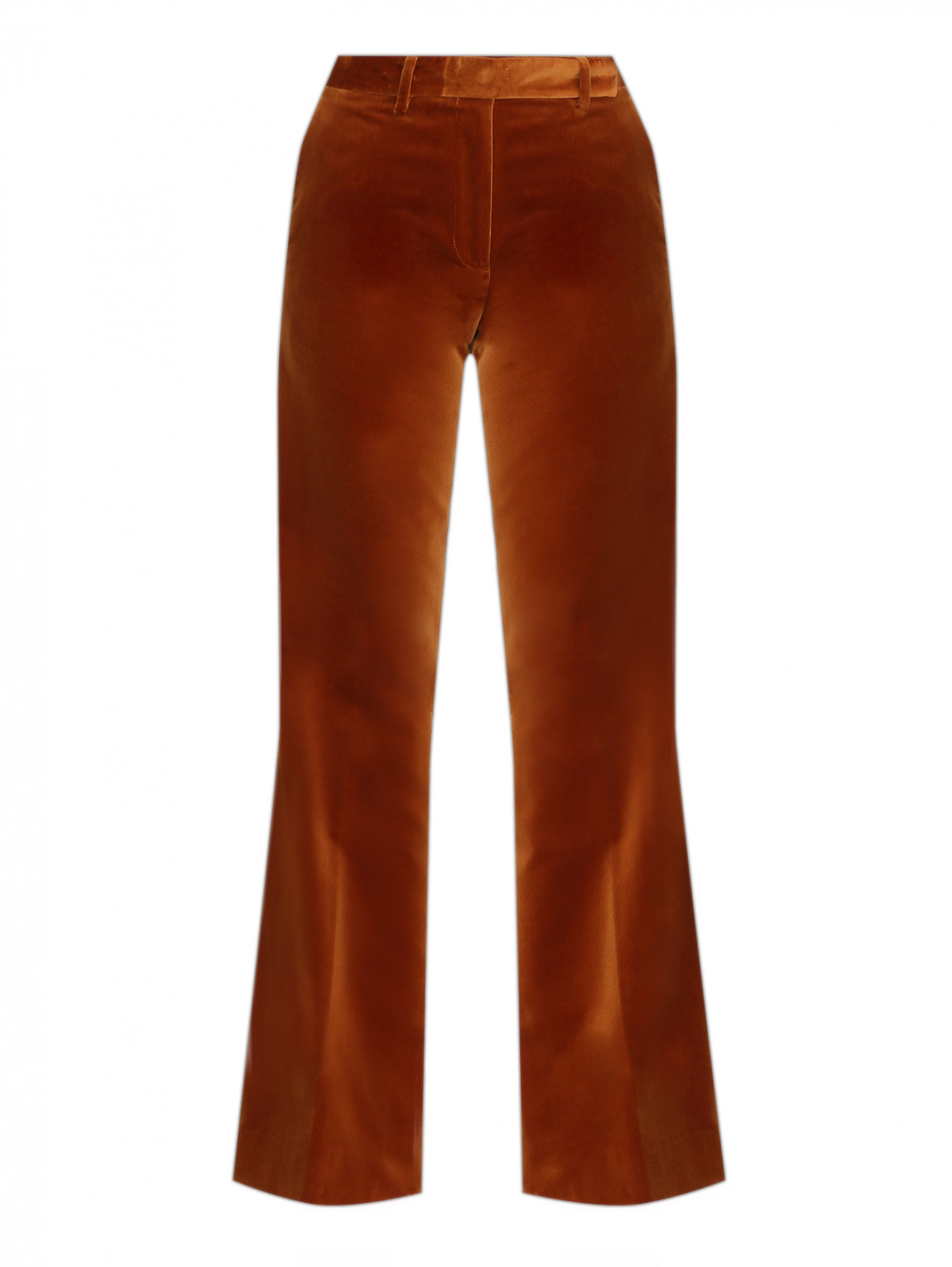 Расклешенные брюки из хлопка Paul Smith  –  Общий вид  – Цвет:  Коричневый