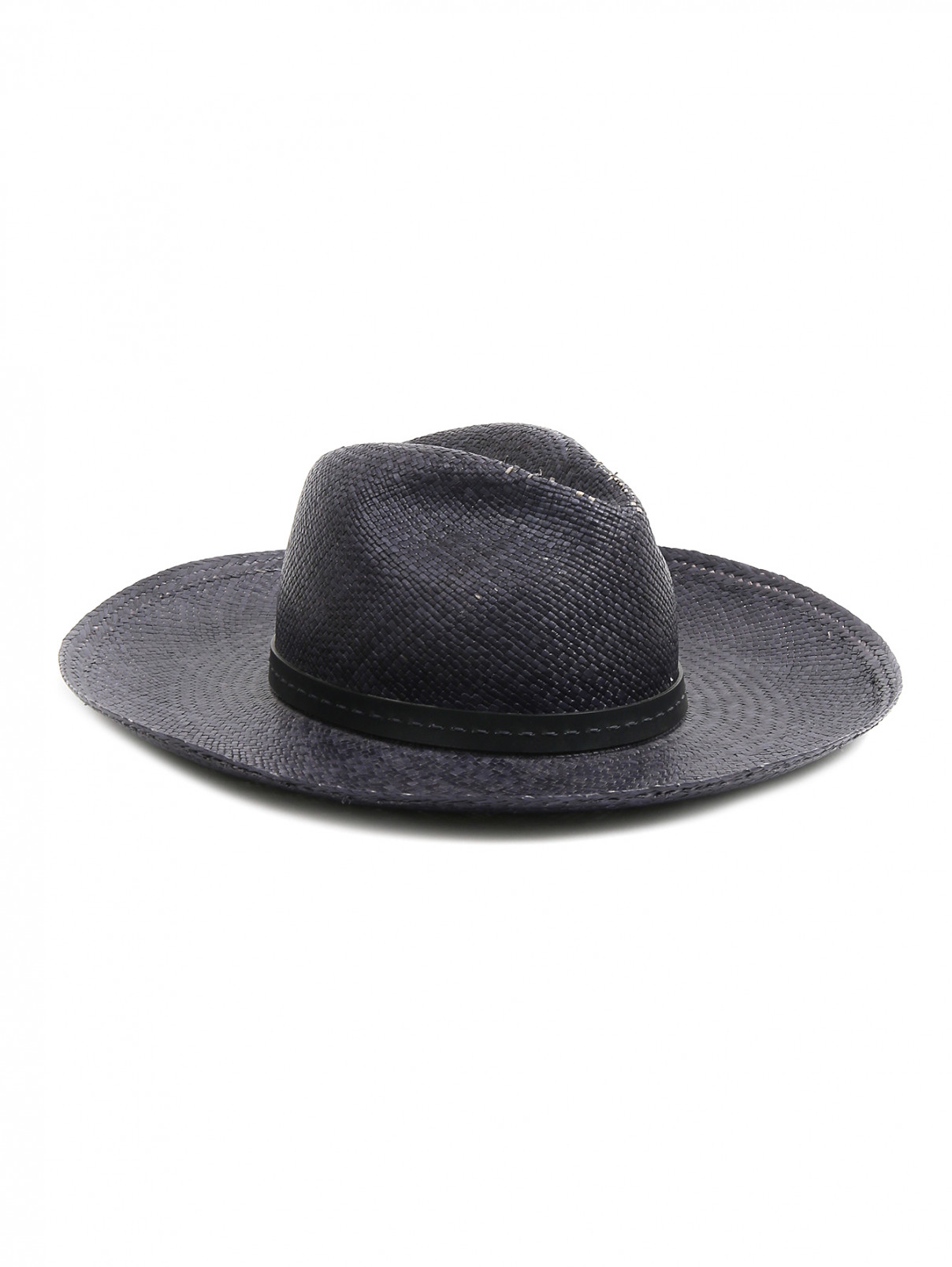 Шляпа соломенная с широкими полями Gucci  –  Общий вид  – Цвет:  Черный