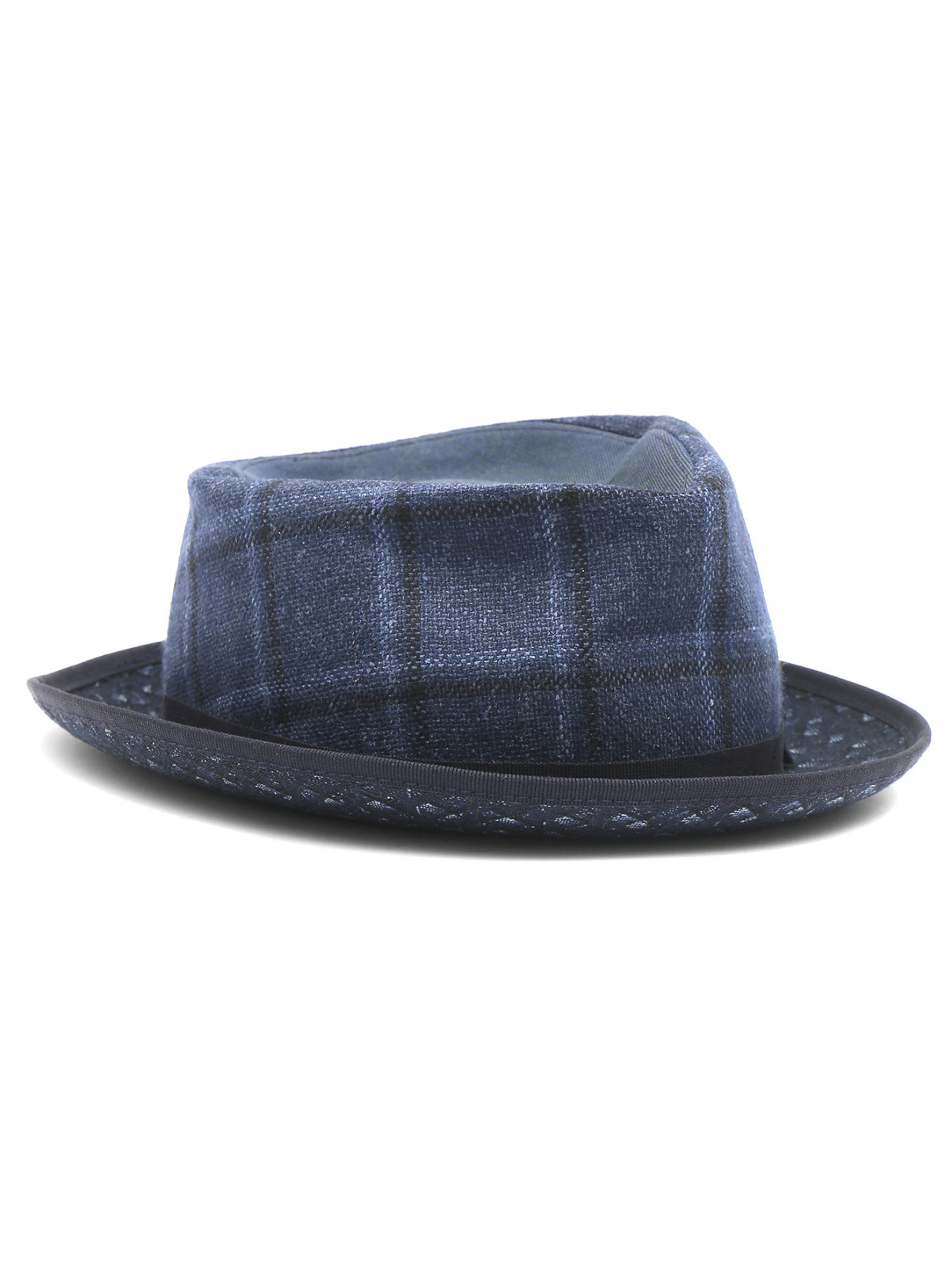 Шляпа из хлопка с узором "клетка" Etro  –  Общий вид  – Цвет:  Синий