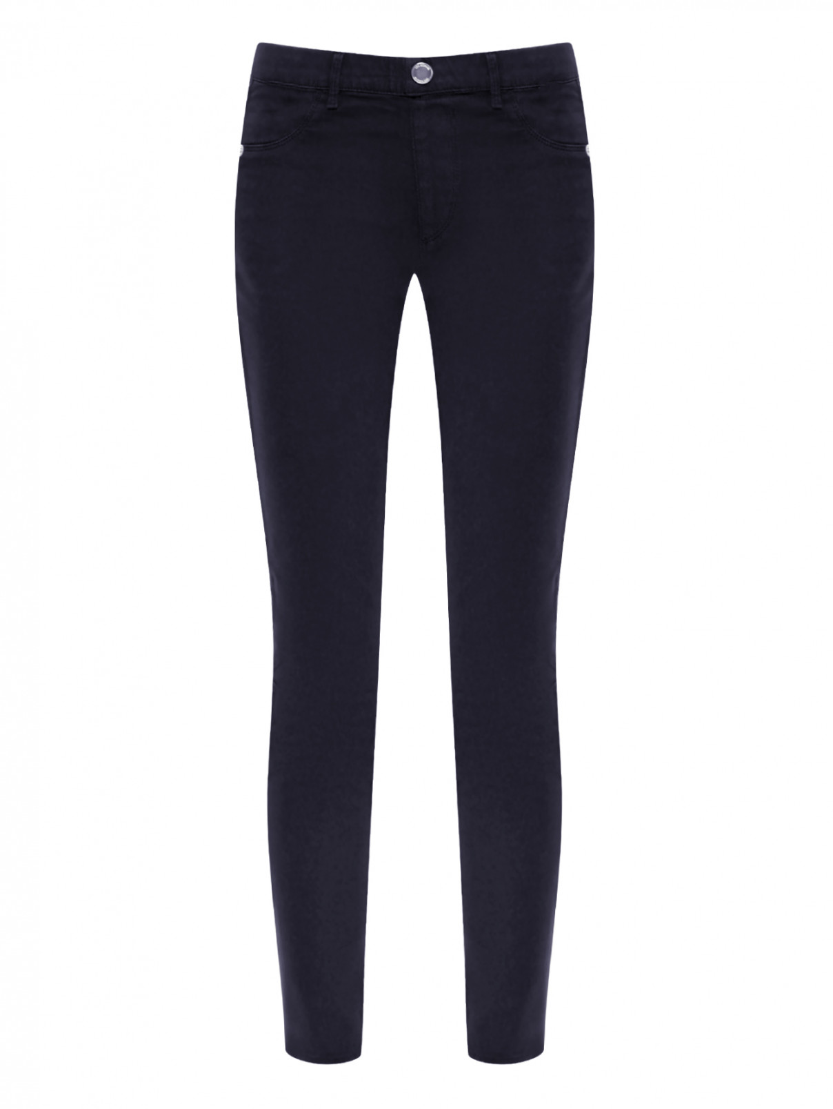 Однотонные брюки из хлопка Love Moschino  –  Общий вид  – Цвет:  Черный