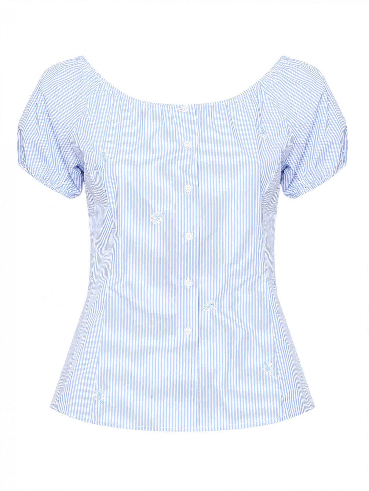 Блуза из хлопка с узором "Полоска" Max&Co  –  Общий вид