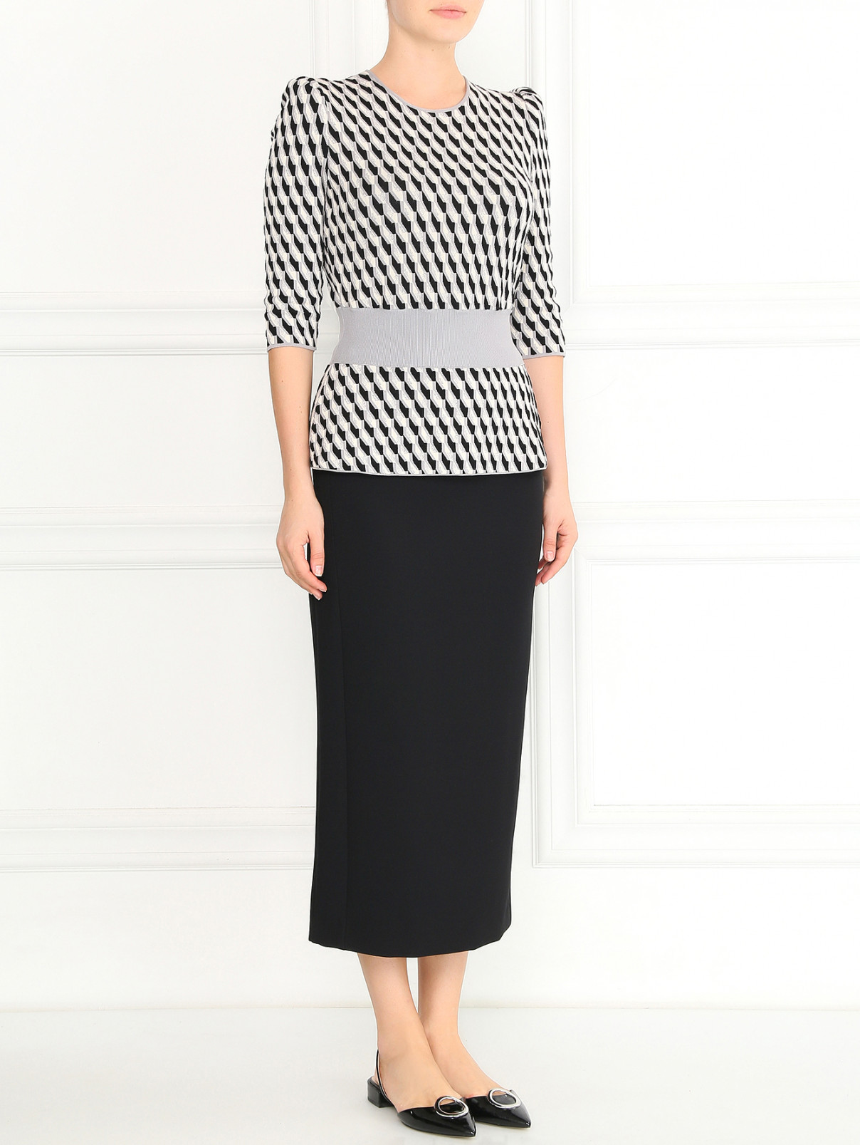 Классическая юбка-карандаш Emporio Armani  –  Модель Общий вид  – Цвет:  Черный