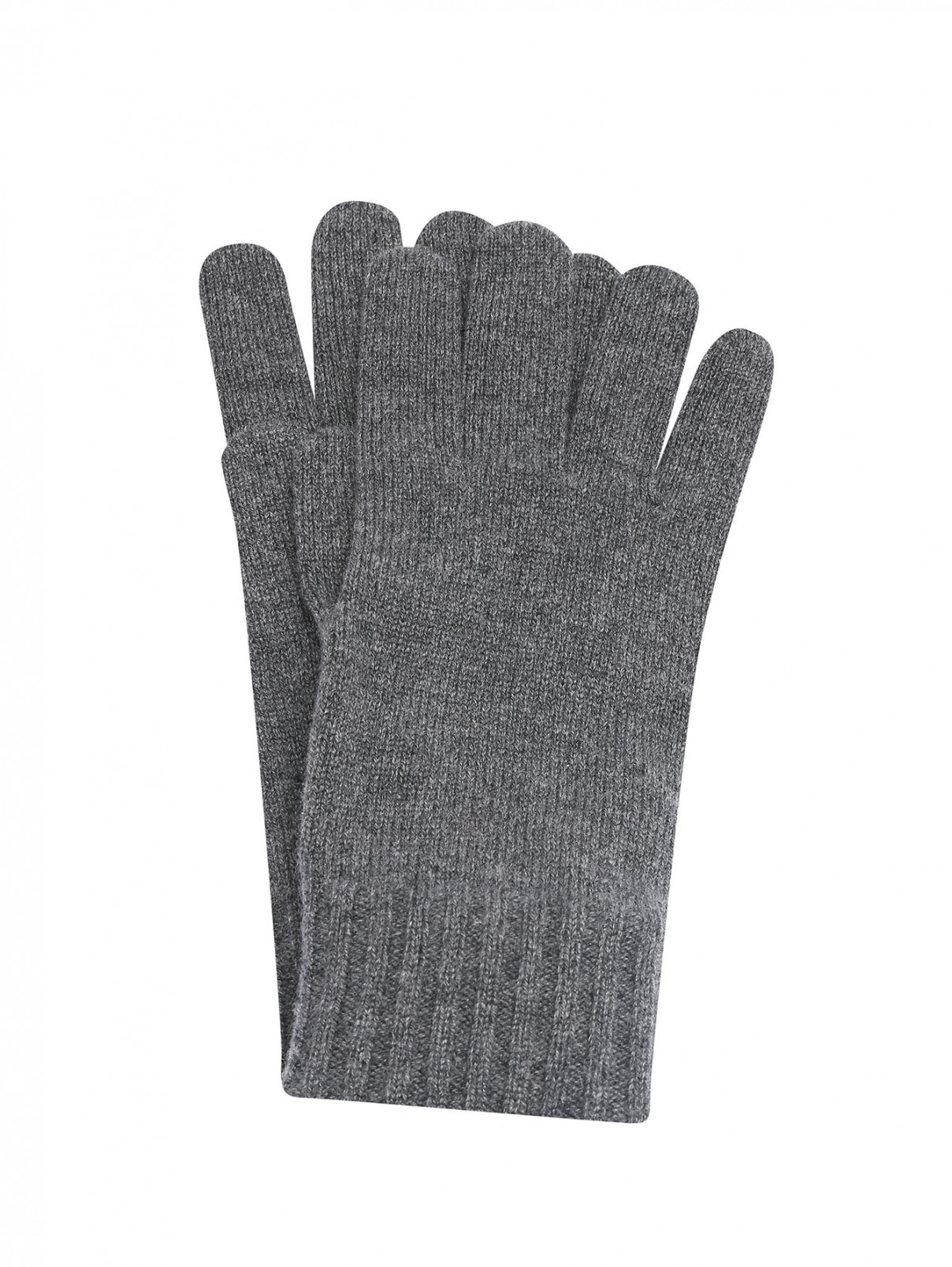 Однотонные перчатки из кашемира Malo  –  Общий вид  – Цвет:  Серый