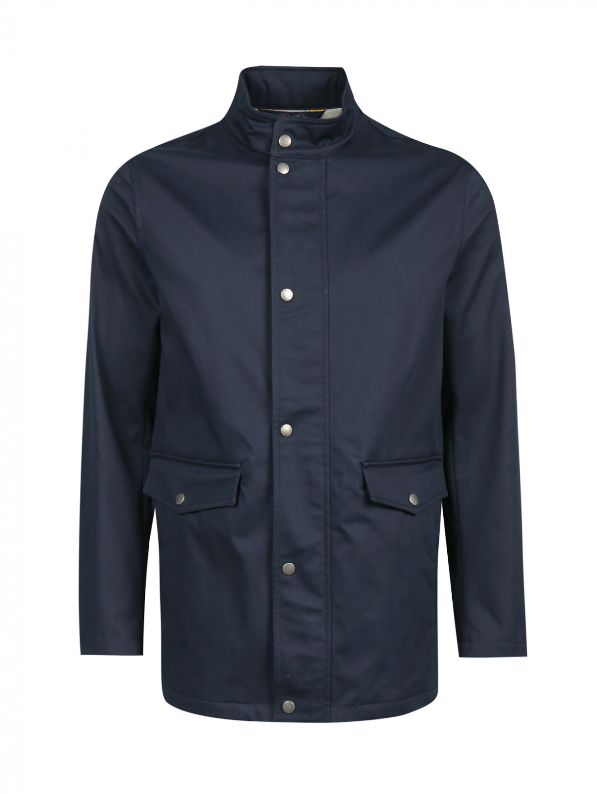 Куртка на молнии с накладными карманами Brooks Brothers  –  Общий вид  – Цвет:  Синий