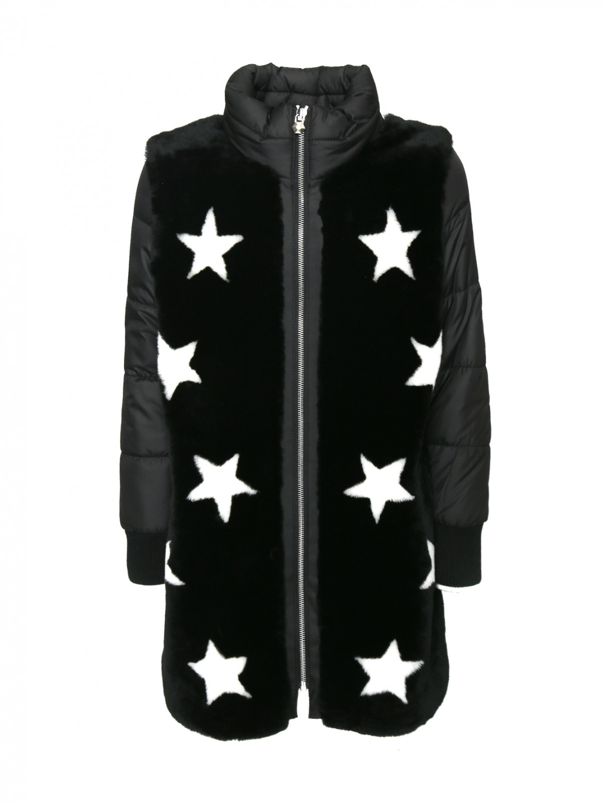Куртка с искуственным мехом Philipp Plein  –  Общий вид  – Цвет:  Черный