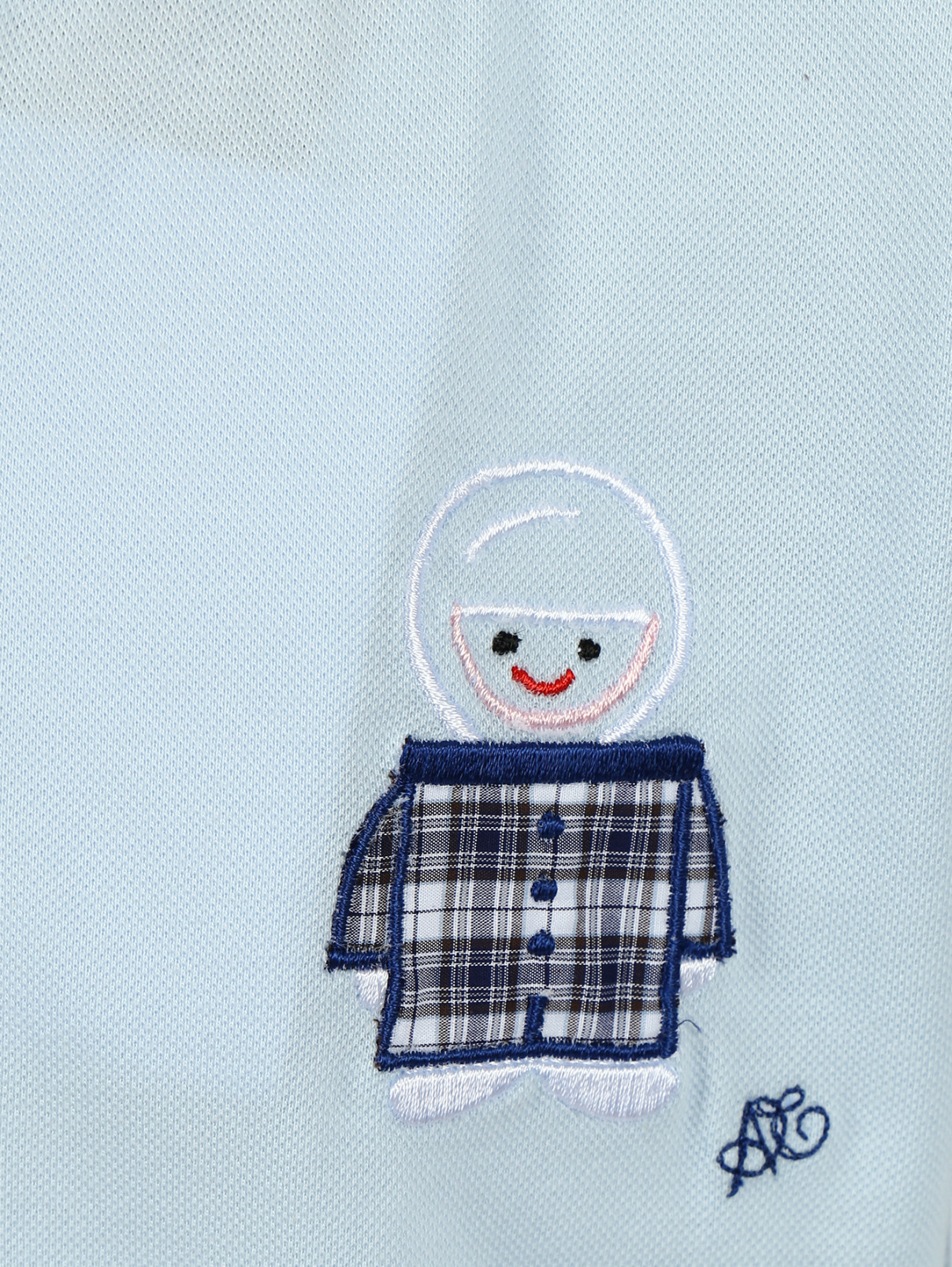 Пижама из хлопка с контрастной отделкой и аппликацией Giottino  –  Деталь  – Цвет:  Синий