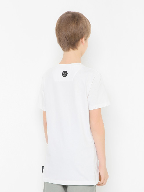 Хлопковая футболка со стразами - МодельВерхНиз1