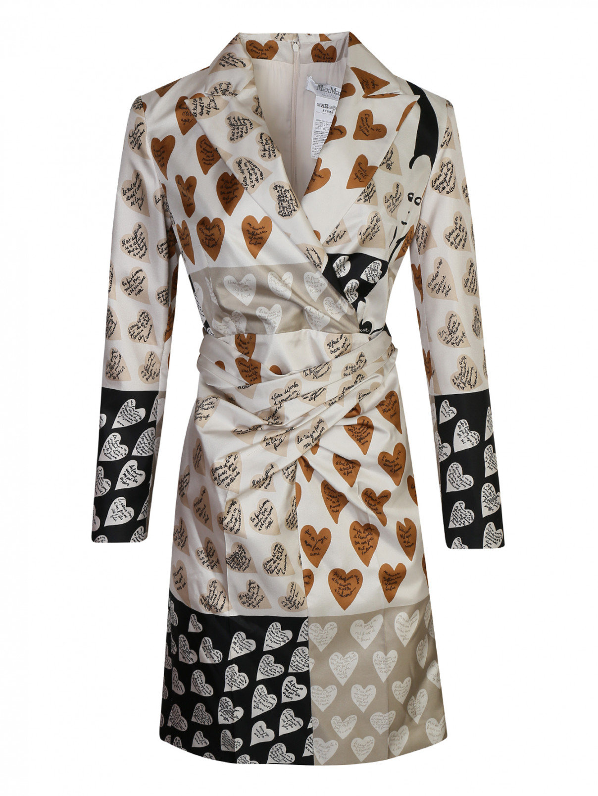Платье шелковое с узором Max Mara  –  Общий вид  – Цвет:  Мультиколор