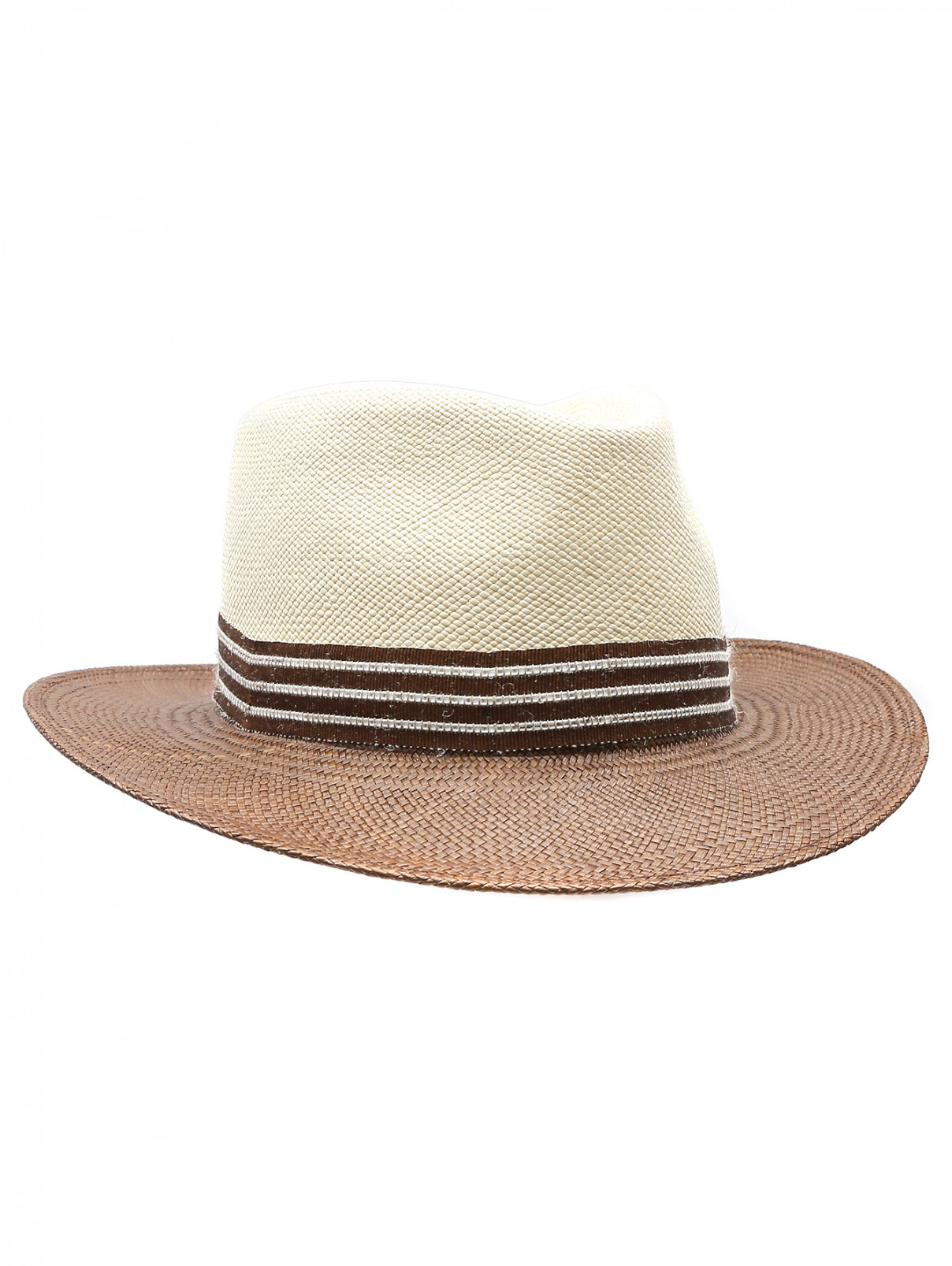 Шляпа из соломы с лентой Stetson  –  Общий вид  – Цвет:  Коричневый