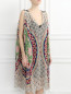 Платье из шелка свободного кроя с абстрактным узором Barbara Bui  –  Модель Верх-Низ