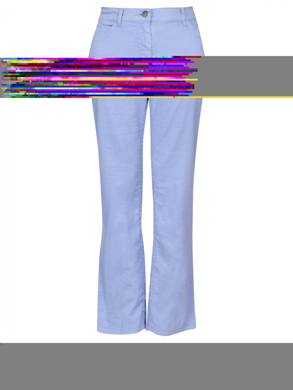 Брюки из льна с хлопком Persona by Marina Rinaldi  –  Общий вид  – Цвет:  Синий