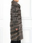 Пальто из меха норки в полоску Alberta Ferretti  –  Модель Верх-Низ2