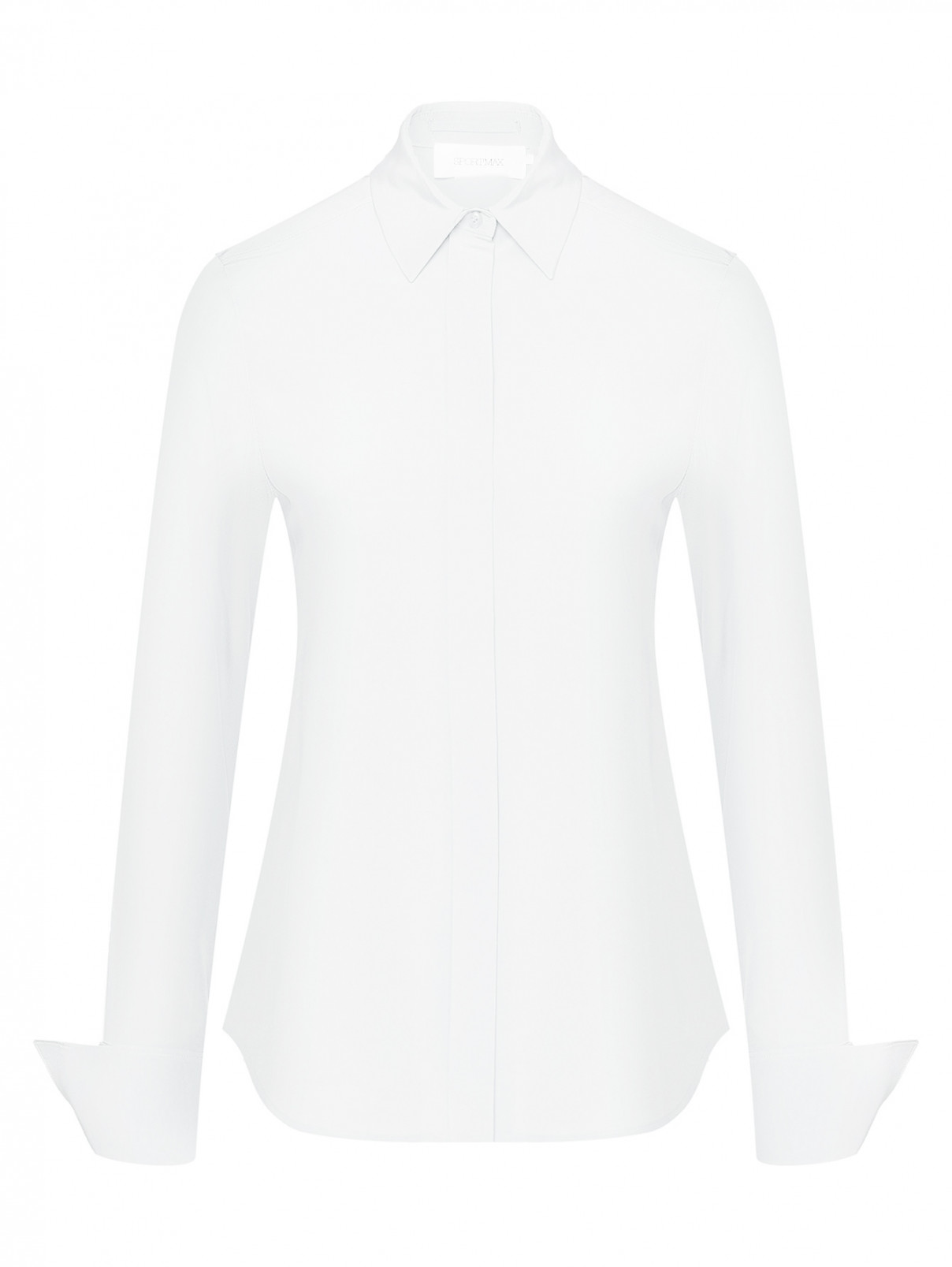 Рубашка из плотного хлопка Sportmax  –  Общий вид  – Цвет:  Белый