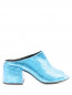 Открытые туфли на широком каблуке  из фактурной кожи Maison Margiela  –  Обтравка1