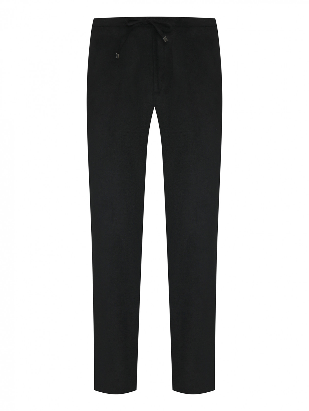 Однотонные брюки на кулиске LARDINI  –  Общий вид  – Цвет:  Черный