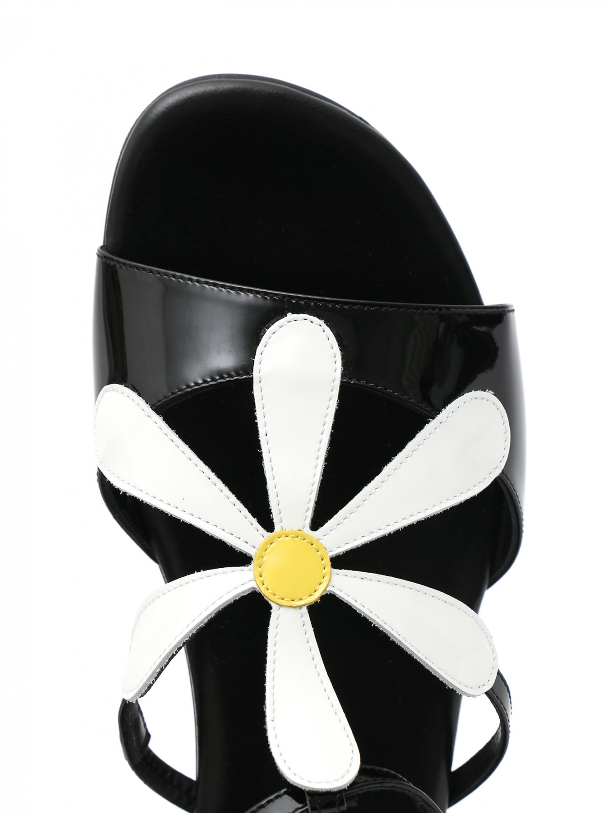 Босоножки из лаковой кожи с аппликацией Dolce & Gabbana  –  Обтравка3  – Цвет:  Черный