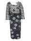 Платье-миди с узором и кружевной отделкой Marina Rinaldi  –  Общий вид