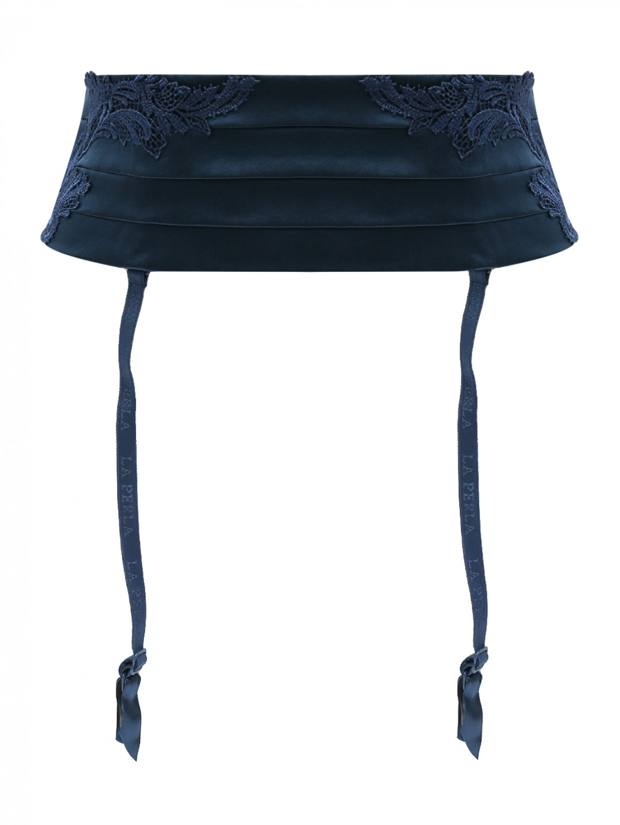 Пояс из шелка декорированный вышивкой La Perla  –  Общий вид  – Цвет:  Синий