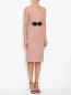 Платье-миди из смешанной шерсти с коротким рукавом Moschino Boutique  –  МодельВерхНиз