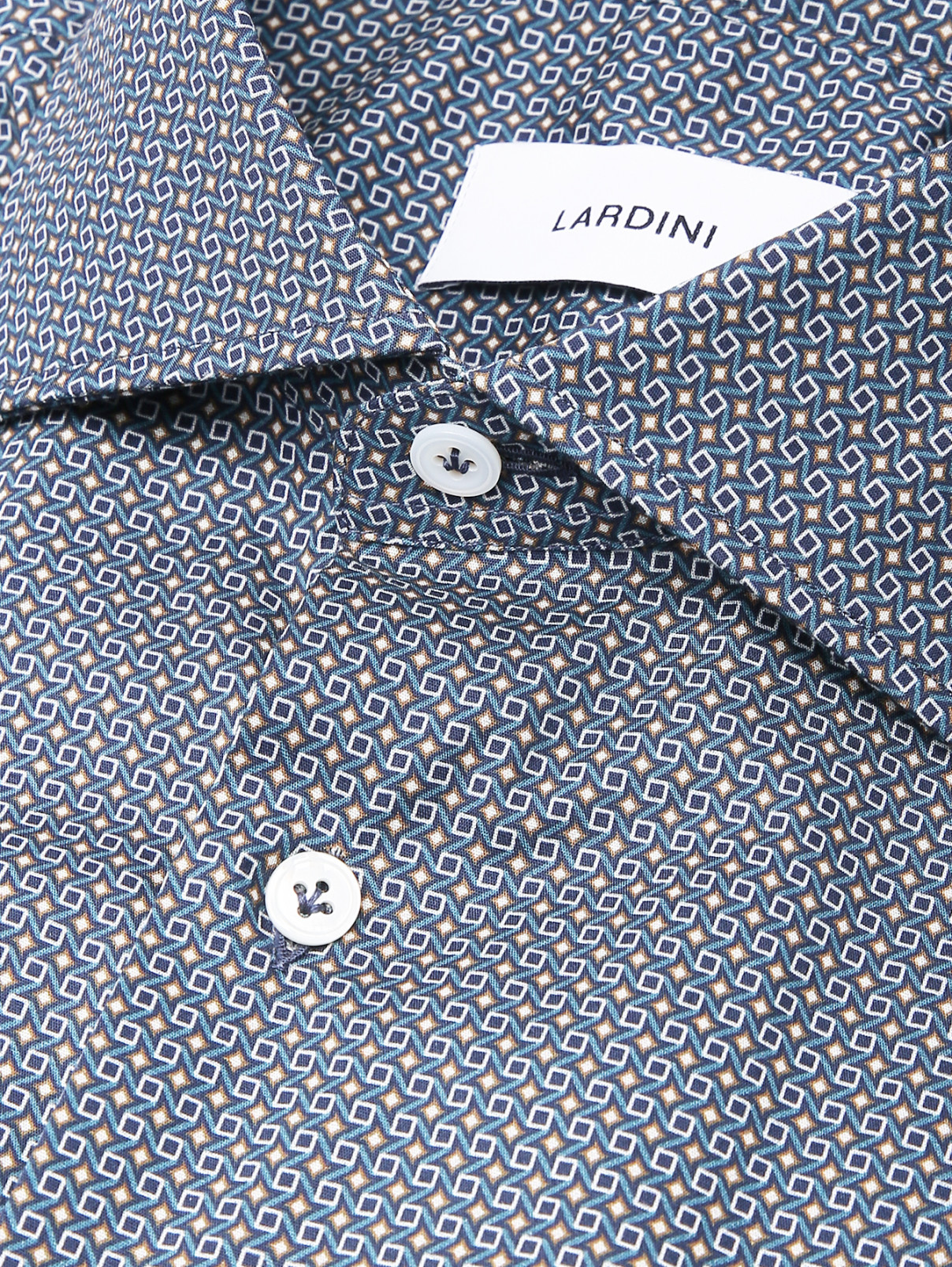 Рубашка из хлопка с узором LARDINI  –  Деталь1  – Цвет:  Узор