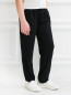 Трикотажные брюки на резинке декорированные стразами Sonia Rykiel  –  Модель Верх-Низ