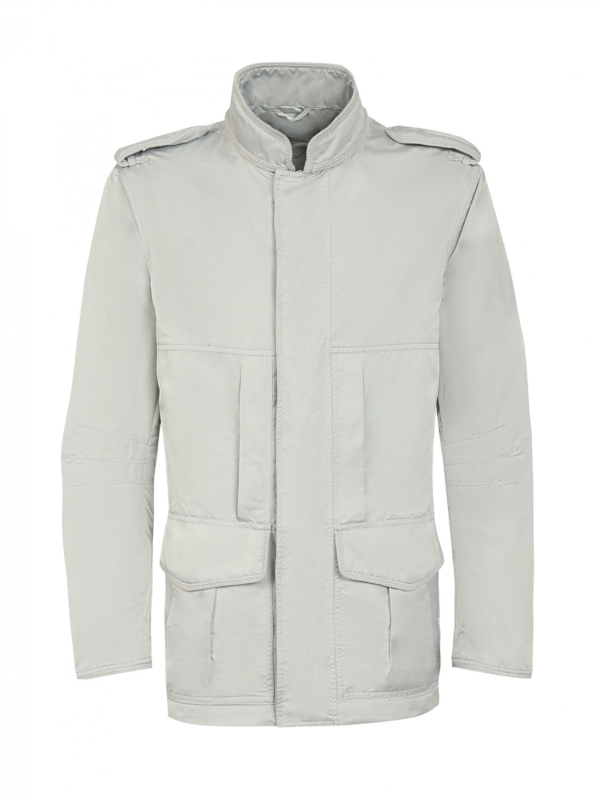Куртка на молнии и накладными карманами Ermanno Scervino  –  Общий вид  – Цвет:  Серый