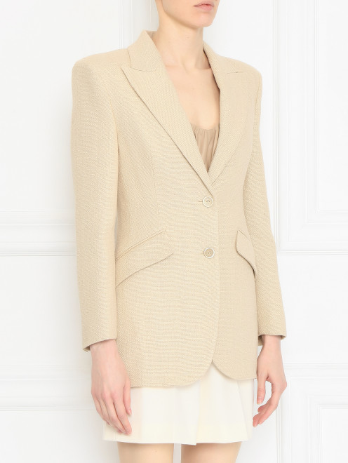 Однобортный жакет из джута Ermanno Scervino - МодельВерхНиз