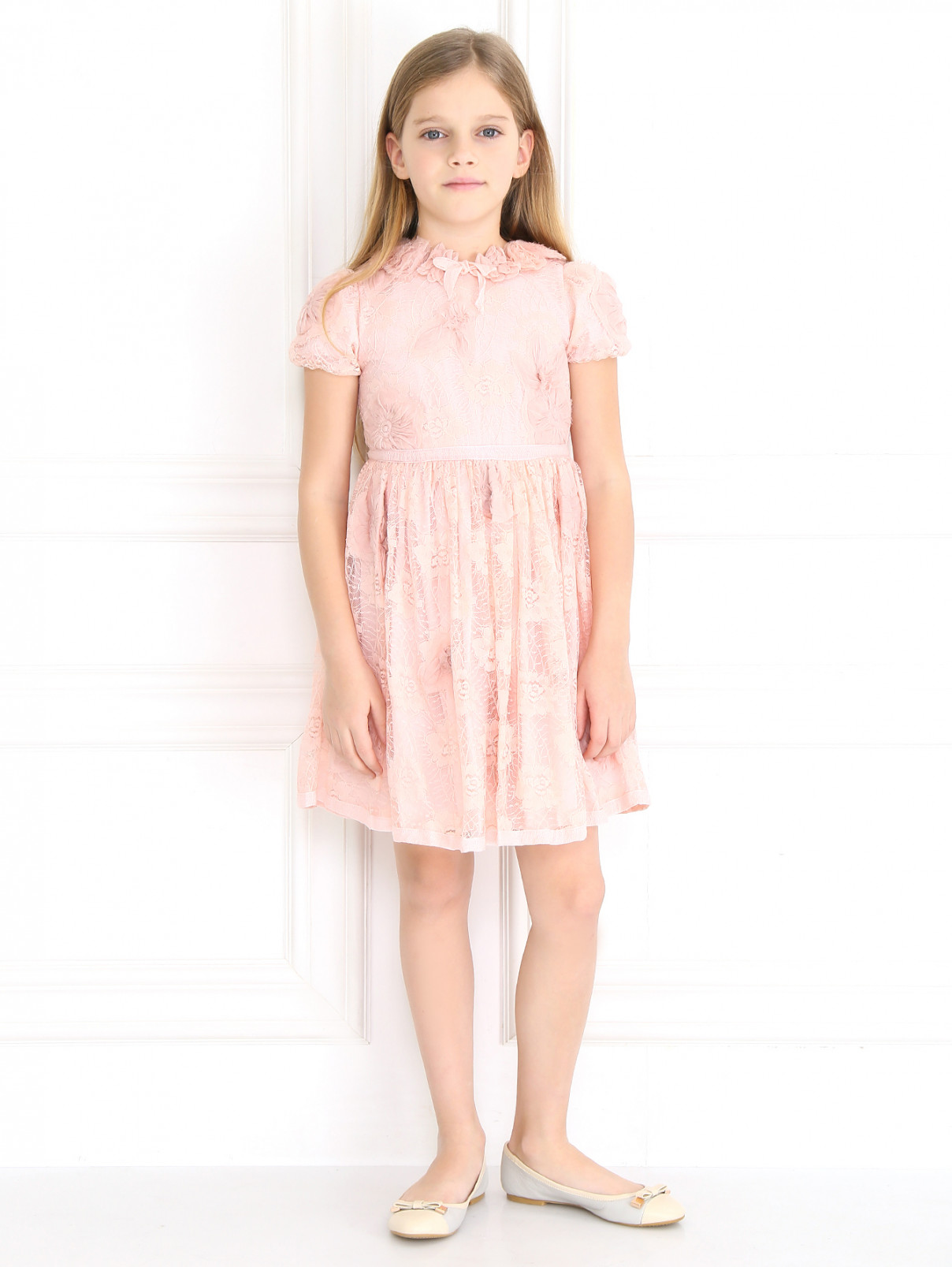 Кружевное платье расшитое цветами Quis Quis  –  Модель Общий вид  – Цвет:  Розовый