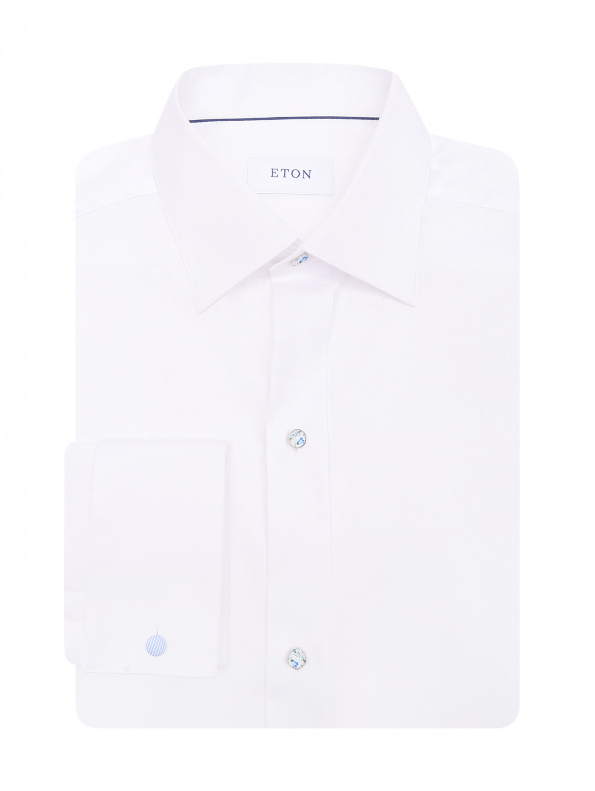 Рубашка из хлопка однотонная Eton  –  Общий вид  – Цвет:  Белый