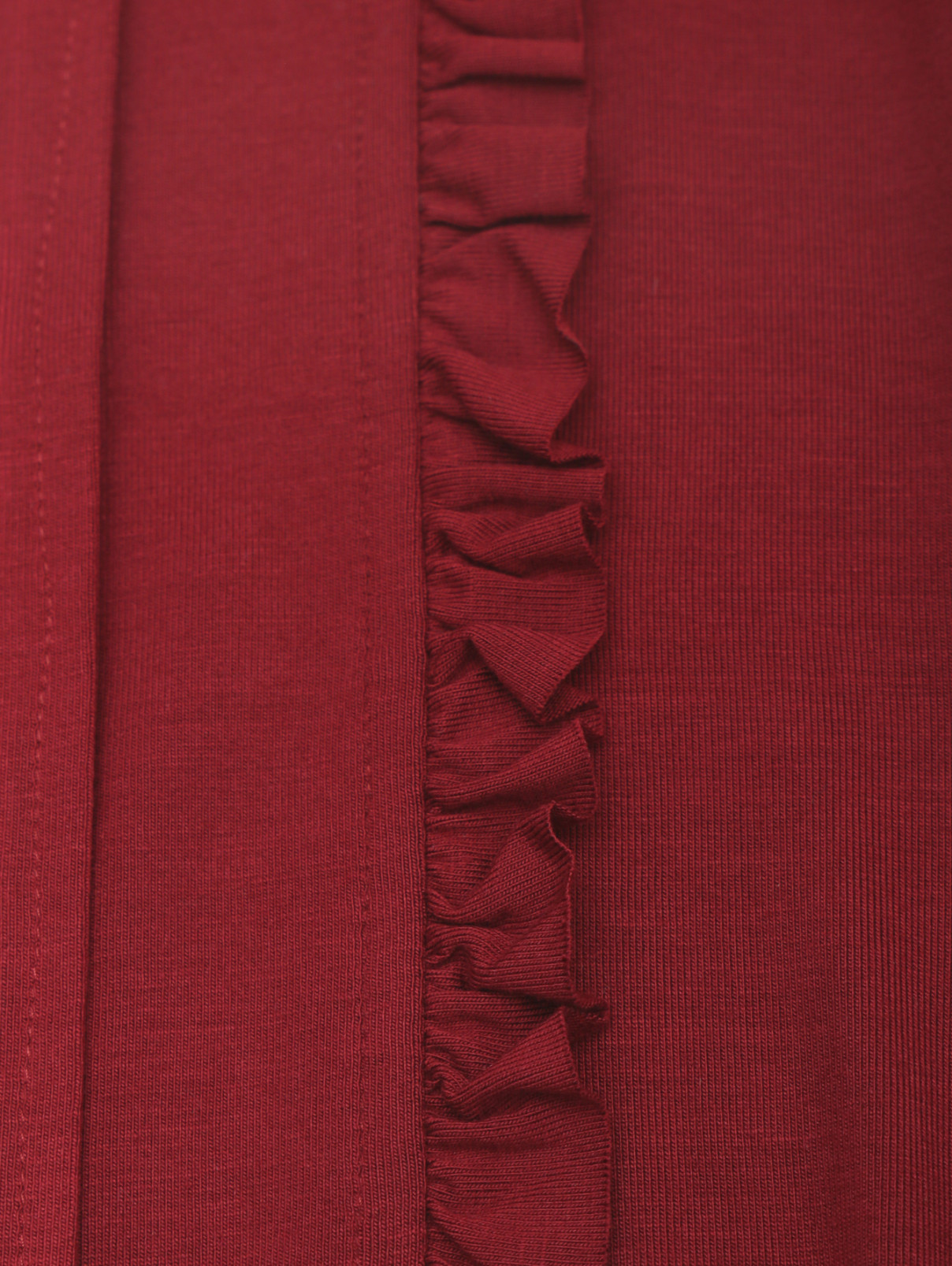 Блуза трикотажная с оборками Aletta Couture  –  Деталь1  – Цвет:  Красный