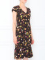 Платье с асимметричным низом и цветочным принтом Moschino Cheap&Chic  –  Модель Верх-Низ