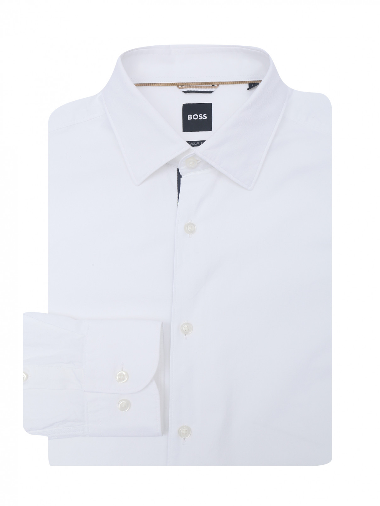 Рубашка из хлопка Boss  –  Общий вид  – Цвет:  Белый