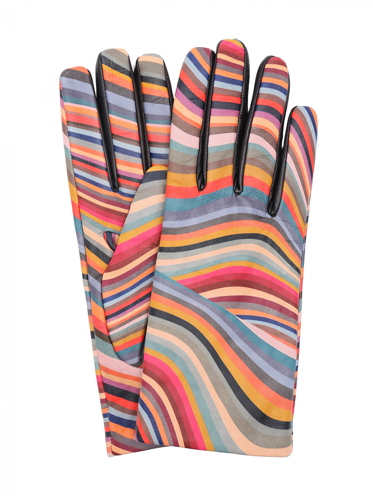 Перчатки из кожи с узором Paul Smith  –  Общий вид  – Цвет:  Мультиколор