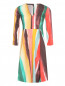 Платье-миди из хлопка с узором и поясом Max&Co  –  Общий вид