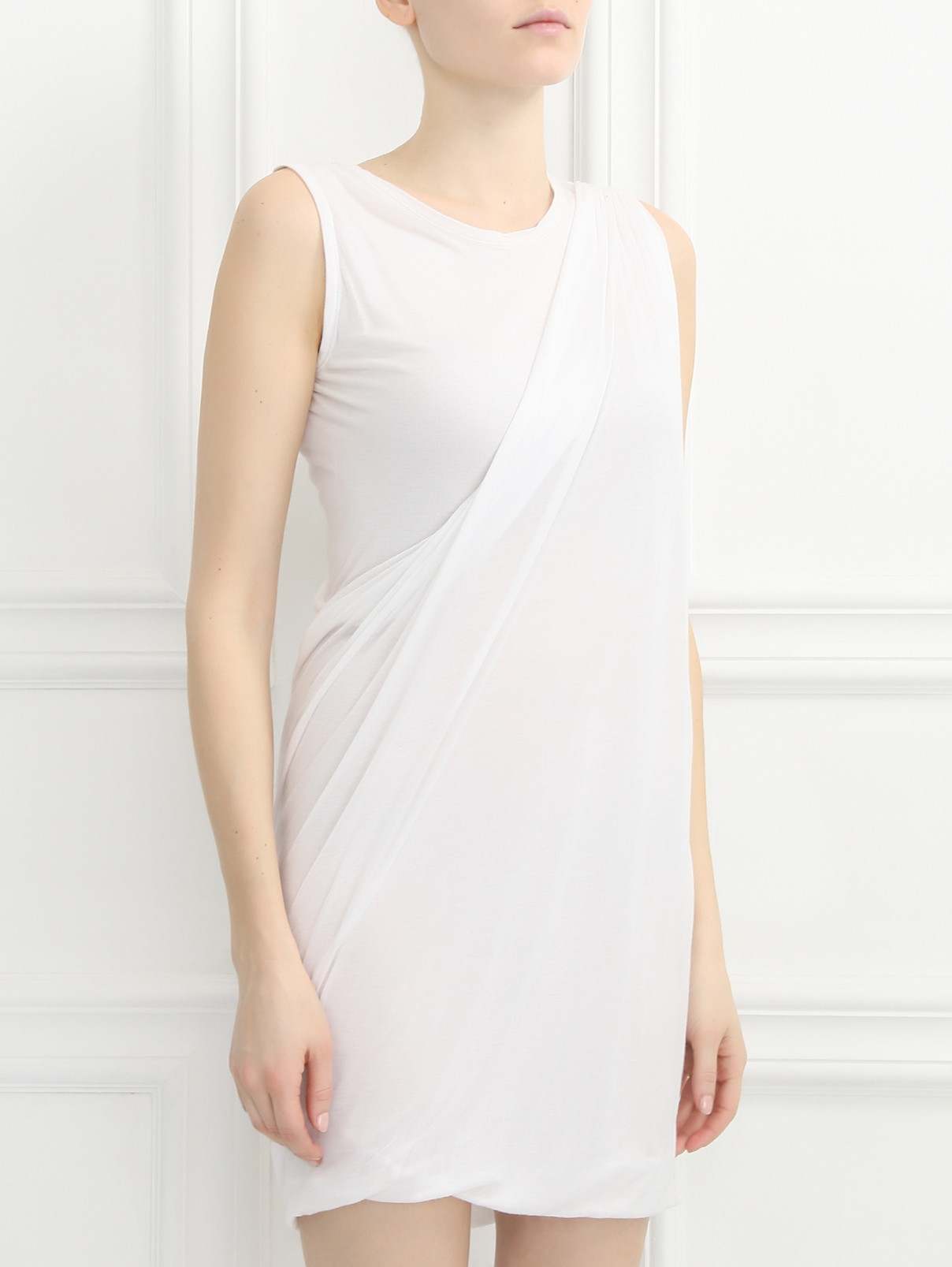 Асимметричное платье-мини Yigal Azrouel  –  Модель Верх-Низ  – Цвет:  Белый