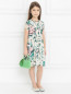 Платье из шелка с цветочным узором Burberry  –  Модель Общий вид